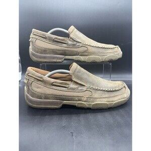 Twisted X MDMS002 Mens Original Slip-On Leather Driving Mocs Bomber Size US 10.5
